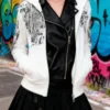 Women Sweatshirt Coat Vintage Gothic Printed